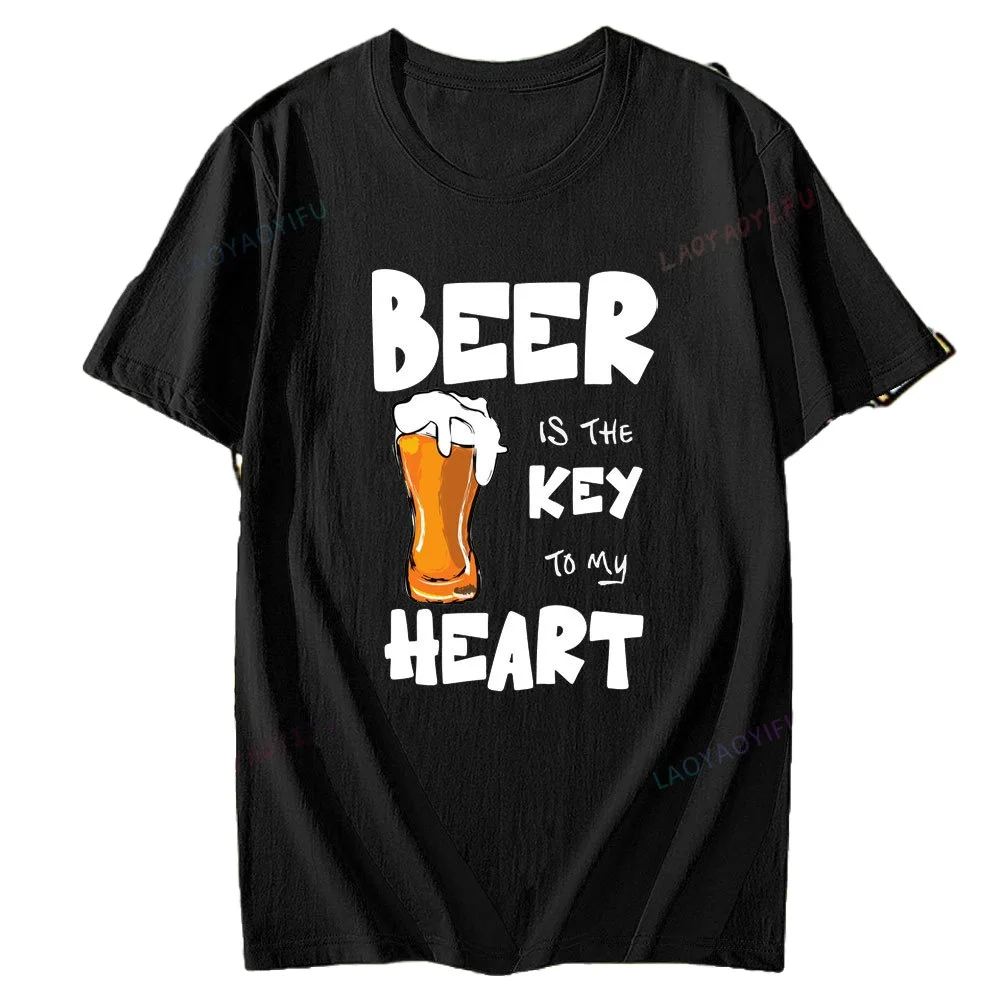 Dont Worry Beer Happy Funny Letter Slogan Printed Kawaii Beer Cartoon Graphic T Shirt Hot Sale Casual Fashion Tees Unisex