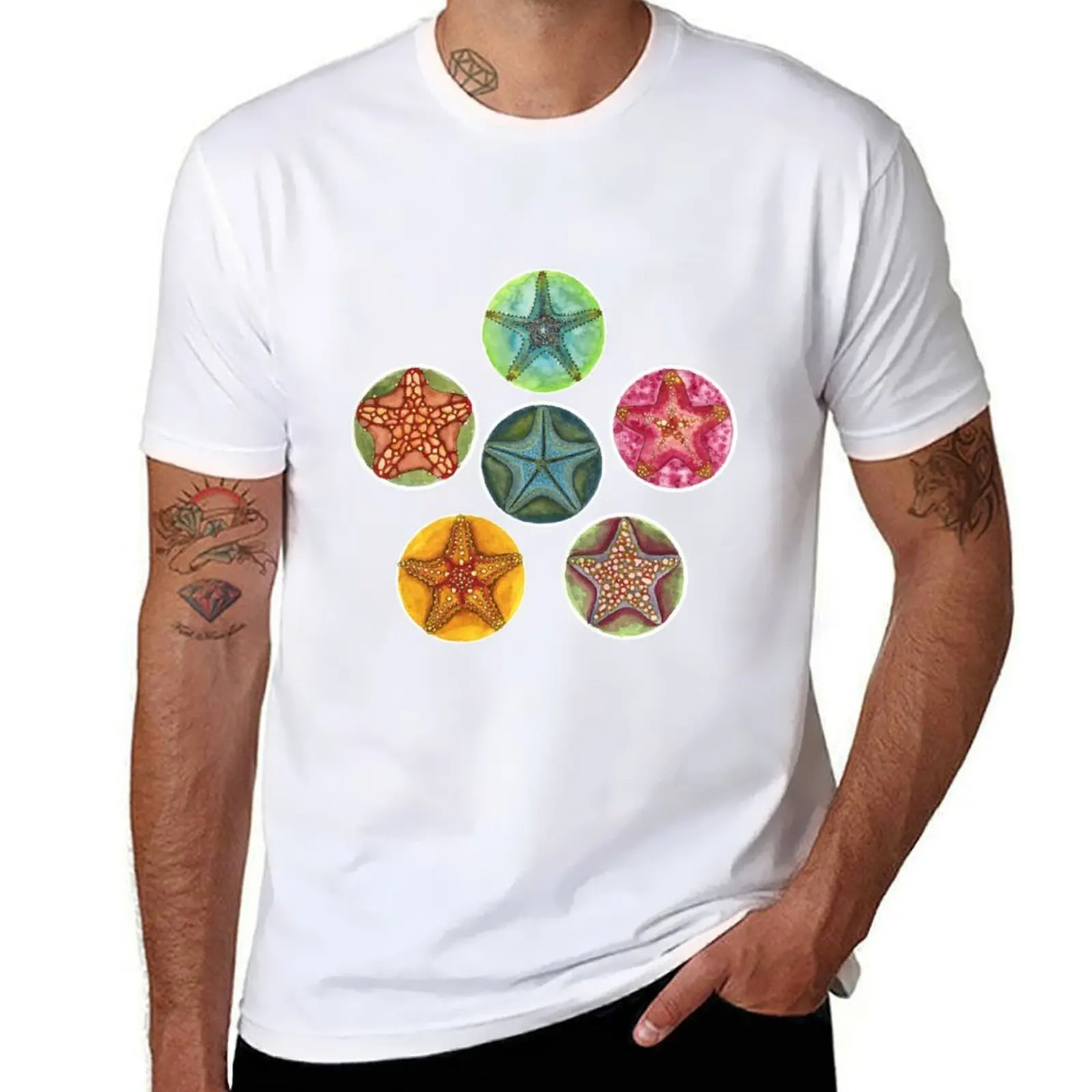 

6 Starfish T-Shirt cotton t shirts man 100% t shirt for man 100 percent cotton T-Shirt