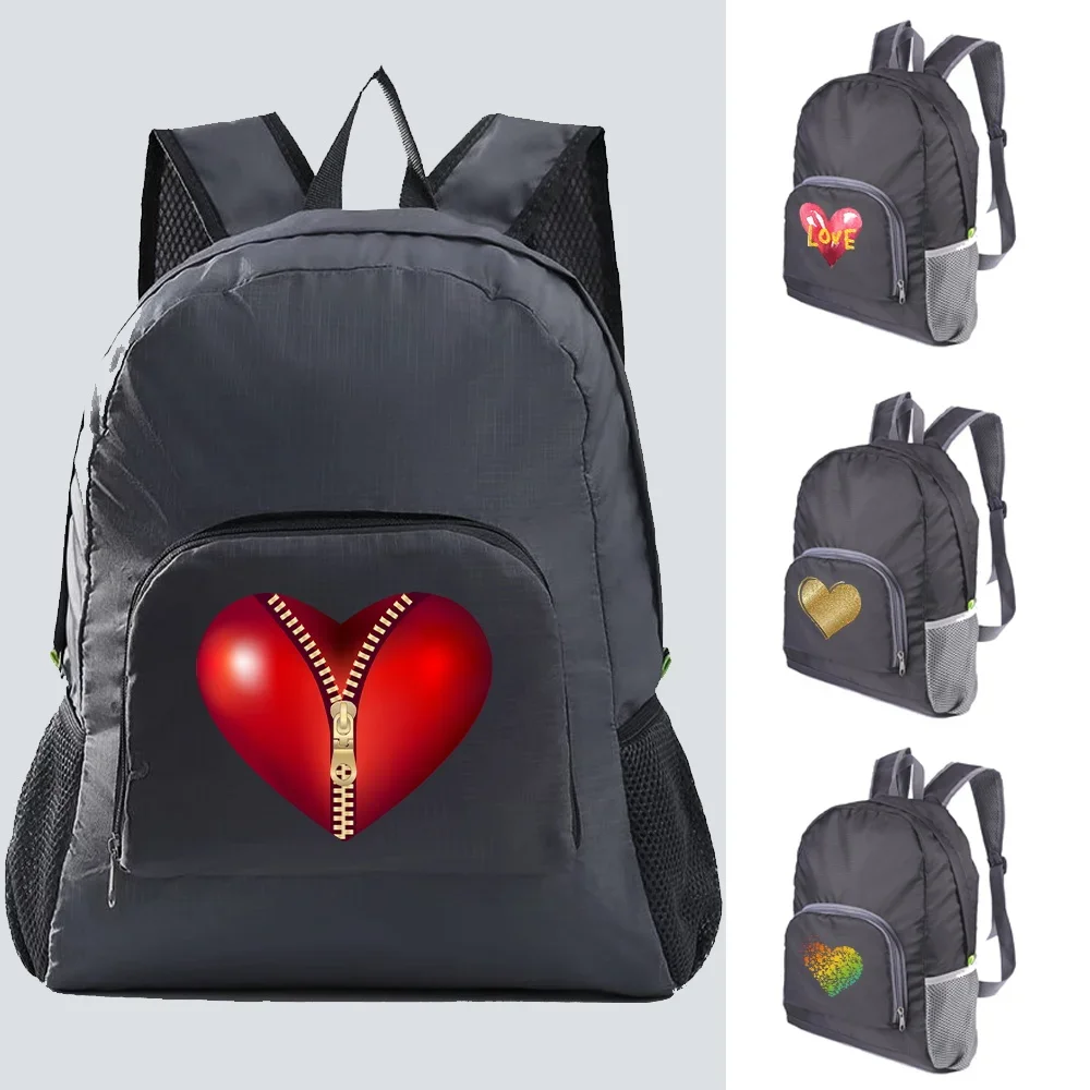 Laptop Backpack Aesthetic Backpacks for Women's Men Travel Camping Schoolbag Love Print Hiking Mountaineering Sports Backpacks