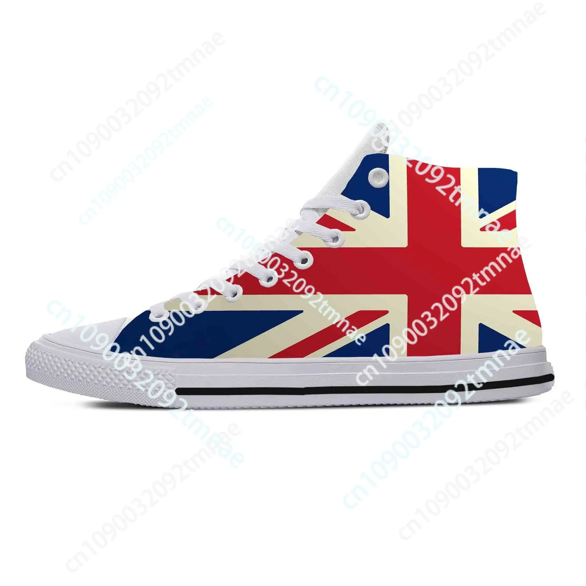 UK England Union Jack British Great Britain Flag Casual Cloth Shoes High Top Comfortable Breathable Custom Men Women Sneakers