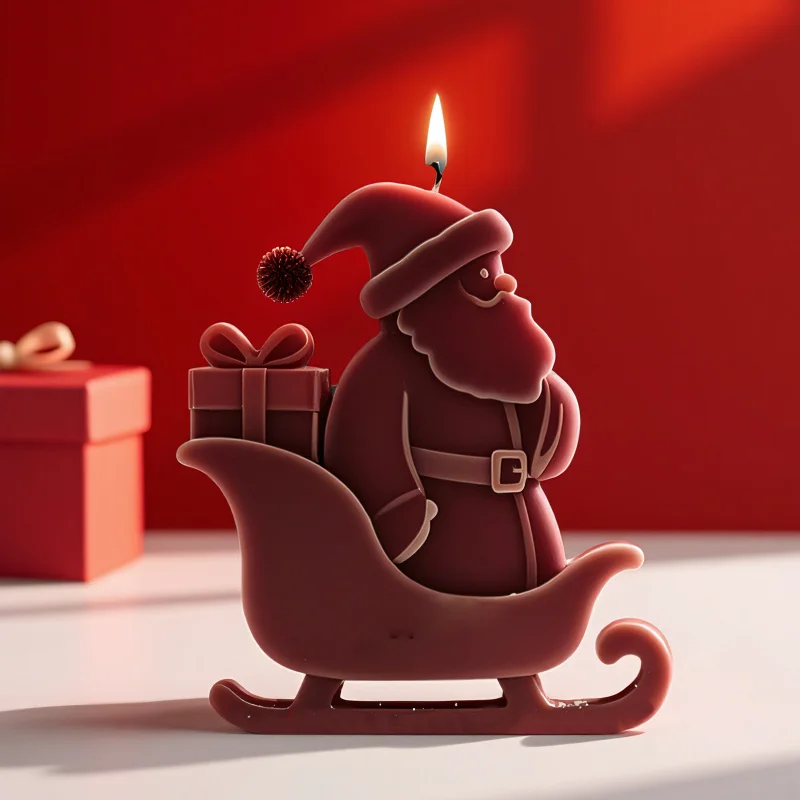 

3pcs Create Classic Christmas Magic! DIY Santa Candle Mold for Scented Wax, Festive Holiday Decor & Handmade Gift Idea