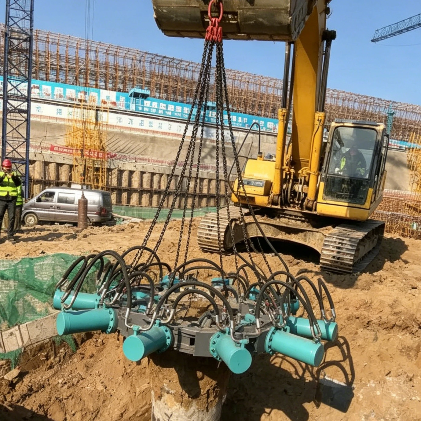 Customized Pile Cutter Hydraulic Concrete Pile Breaker Excavatorattachment Round Pile ISO High