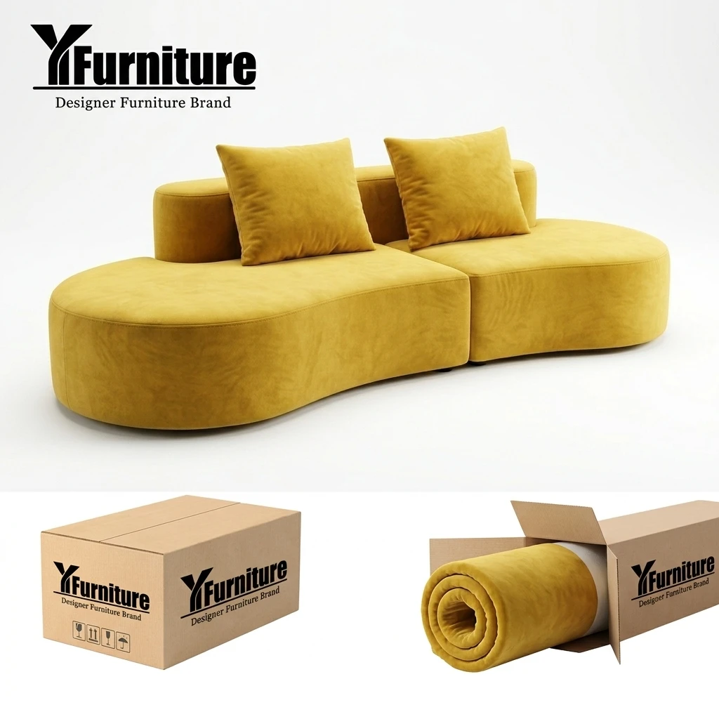 Vacuum Boneless Modern Design Modular Sectional Sofa CE Certified Compressed Sofa with 35 Density Sponge for Apartment Villa Use