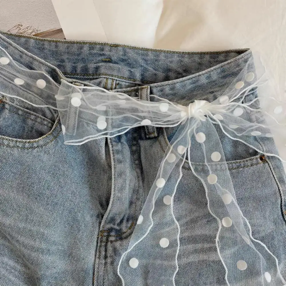 Mode Spitze Mesh Polka Dot Schal Sommer 2025, Stirnband, leicht, süß, vielseitig, Halstuch mit Band, Damen-Kopftuch, Neu