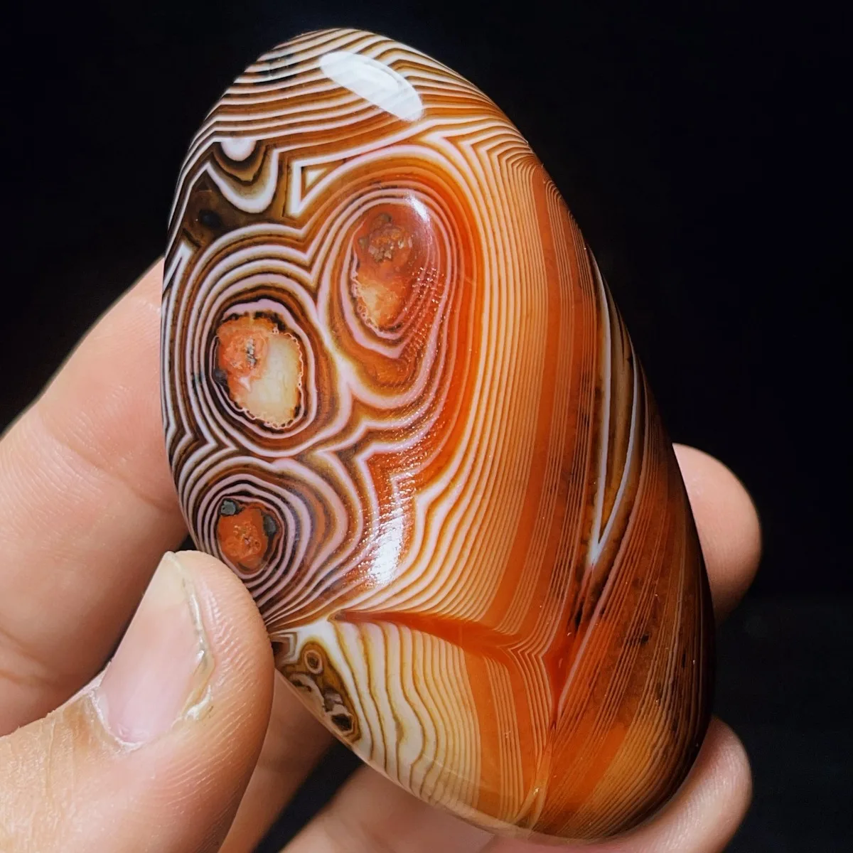 Large Banded Agate Pocket Stone, Desert Treasure, Polished Tumbled, Mineral Specimen, Natural Stone, Crystal Collection