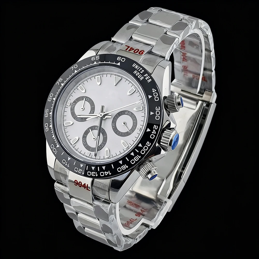 Reloj VK63 cronógrafo para hombre, reloj de acero inoxidable, reloj para hombre con logotipo personalizado, cristal de zafiro, reloj con movimiento VK63