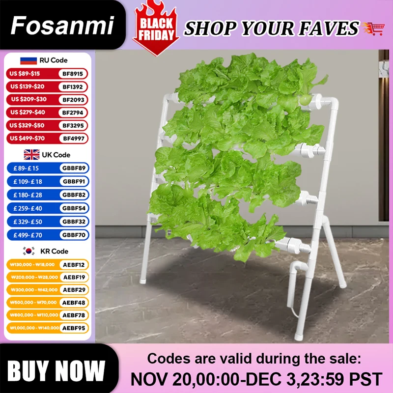 

Hydroponic Vegetable Planter Automatic Hydroponic Growing System Soilless Culture Equipment 36 Plant Sites LadderFlower Pot Rack