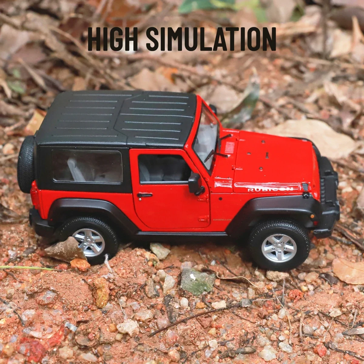 1:24 Scale Replica Car Model Miniature Jeep Wrangler Rubicon 2007 SUV Diecast Collectible Ornament Gift Toy for Boy Friend