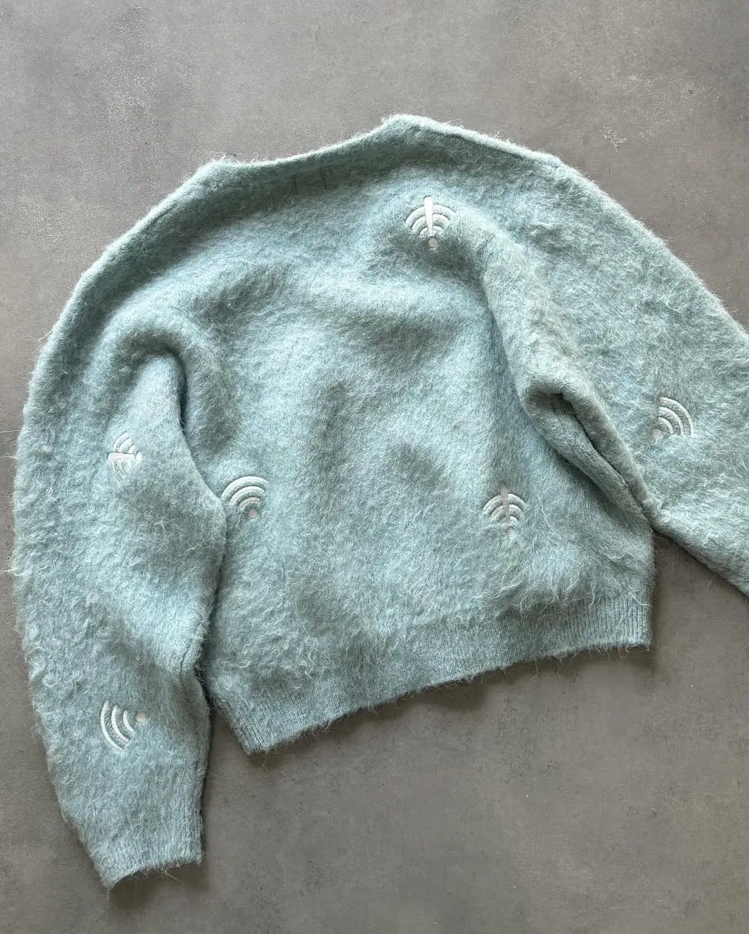 American Retro Gradient Letters V-neck Knit Sweater Loose Fall and Winter Sweater Long-sleeved Tops Y2k Clothes Sweater Mujer