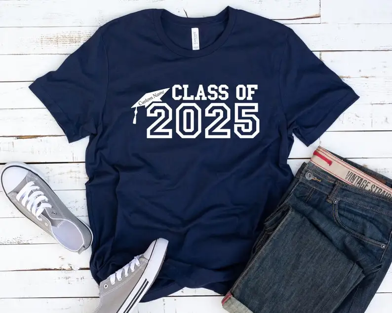

Class Of 2025 Shirt, Hat Cap With Name Custom Graduation Tee, Graduation Shirt, Senior 2025 Shirt, Class Of 2025