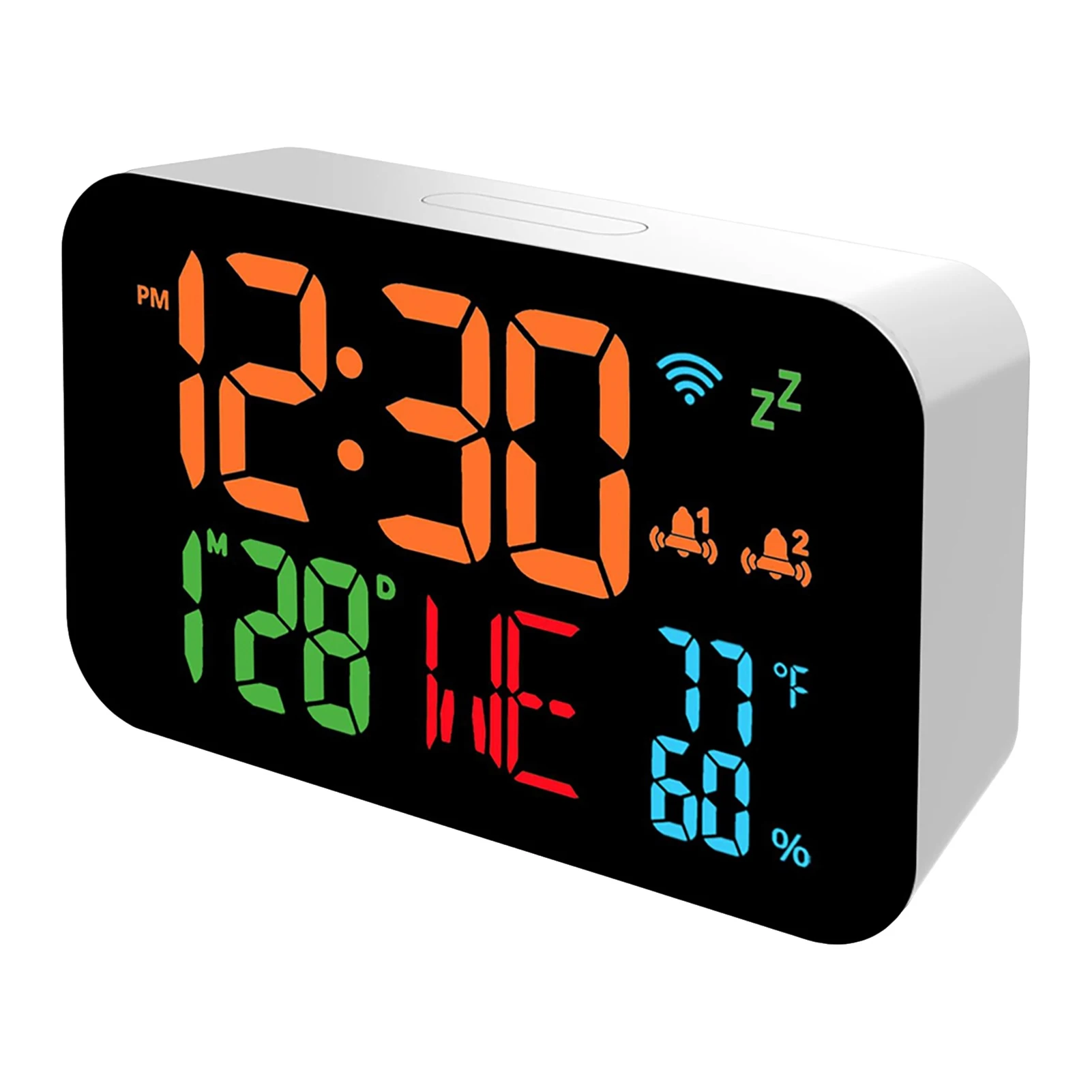 Tuya Alarm Clock WIfI Calendar Intelligent Desktop Clock with Digital LED Thermometer Hygrometer Display for Office and Bedroom