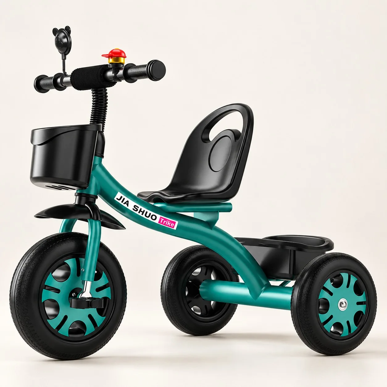 Dark Green Solid Kids Tricycle Toddler Bike Large Lightweight Children Foot Pedal Baby Ride On Toy Bicycle