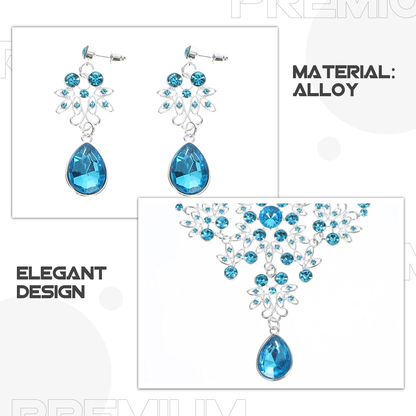 

2Pcs Necklace and Earrings Set Lightweight Elegant Design for Dancing Party Summer Picnic Wedding Women Necklace Earring Set