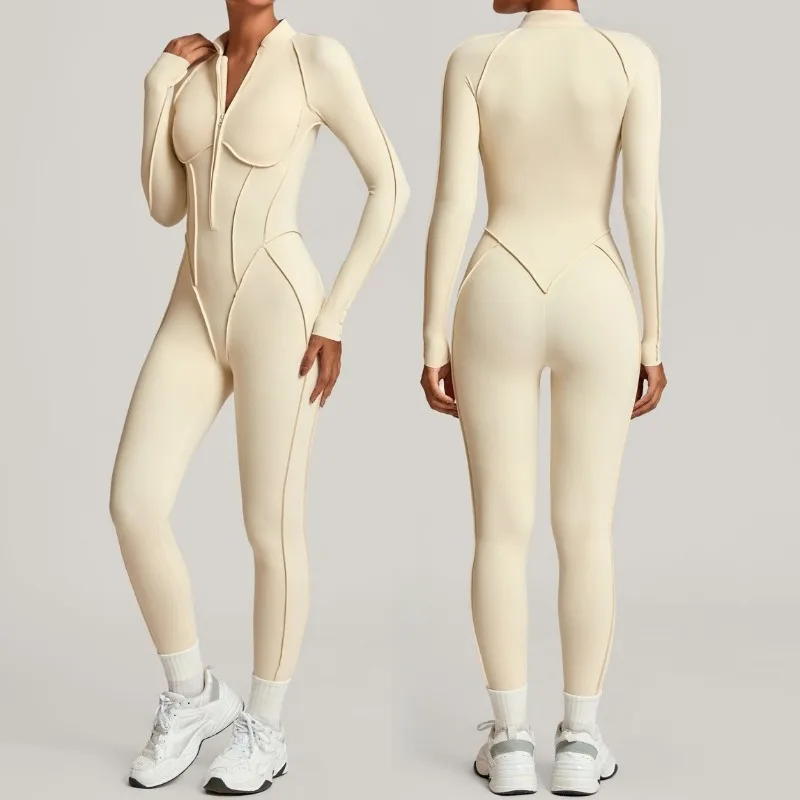 

Women's Winter Stand Up Yoga Clothes Slim Fit and Slimming Hip Lifting Jumpsuit Outdoor Running Leisure Sports Fitness Clothes