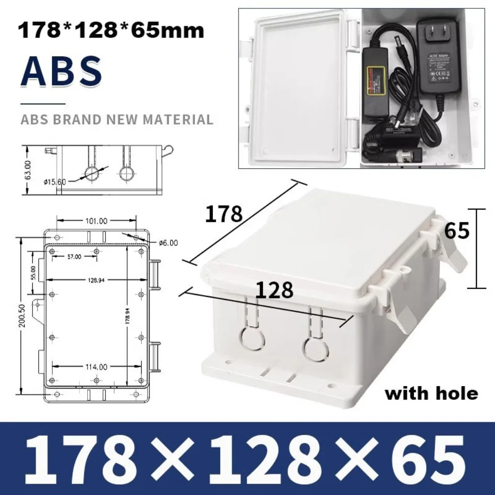 

IP67 Electrical Junction Box Enclosure With Hasp Waterproof Outdoor Sealed Switch Power Case Plastic White Distribution Boxes