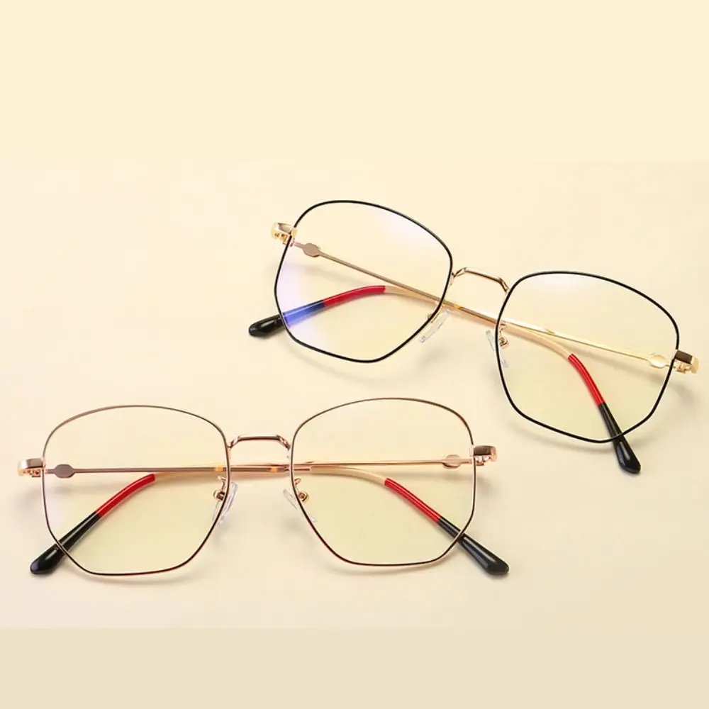 Korea Big Alloy Glasses Frame Women Ins No Makeup Plain Glasses Men Eyewear Decorative Computer Glasses Anti-Blue Light Glasses