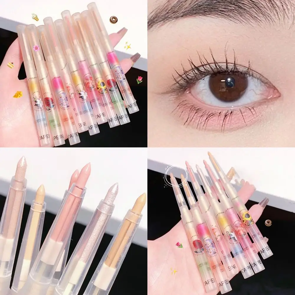 Natuur Liggende Zijderups Pen Langdurige Parelmoer Fleuren Markeerstift Waterdicht Niet-vlekkende Fruit Shadow Pen Make Up