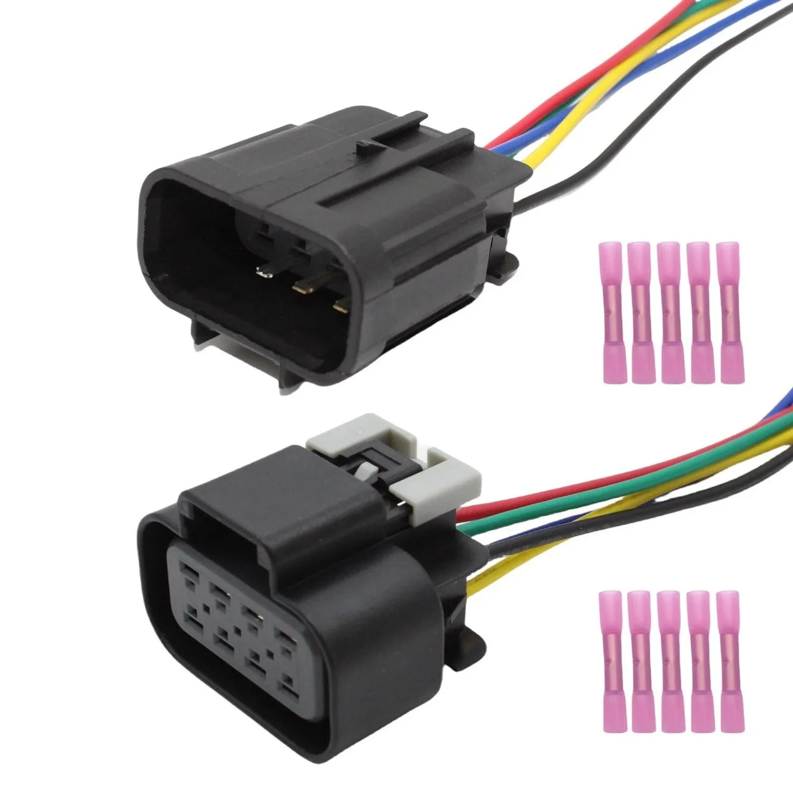 1 Set Male & Female Headlight Connector Plug Harness Pigtail 5 Pin For Chevy Silverado For GMC Sierra 2014-2016 Auto Accessories