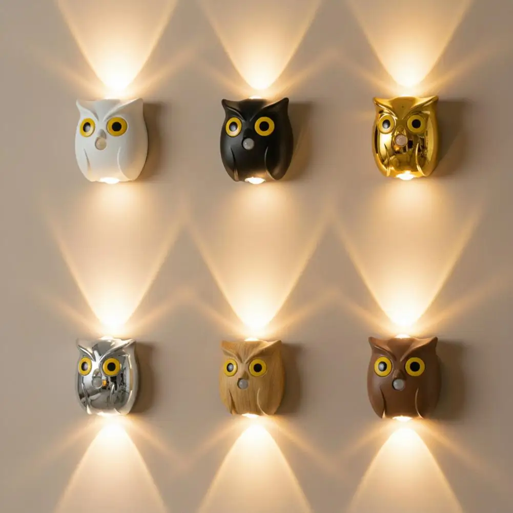 

Rechargeable Wall Light Owl Wall Lamp with Motion Sensor Rechargeable Dual-glow Night Light Magnetic No-drill for Bedroom