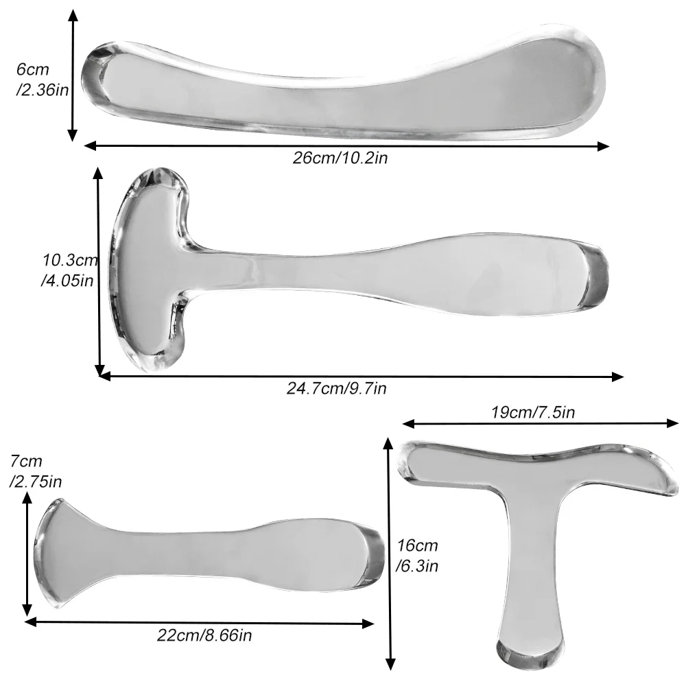 Home Muscle Scraper Tools for IASTM Therapy - Stainless Steel Gua Sha Tool for Myofascial Release and Deep Tissue Massage Tool