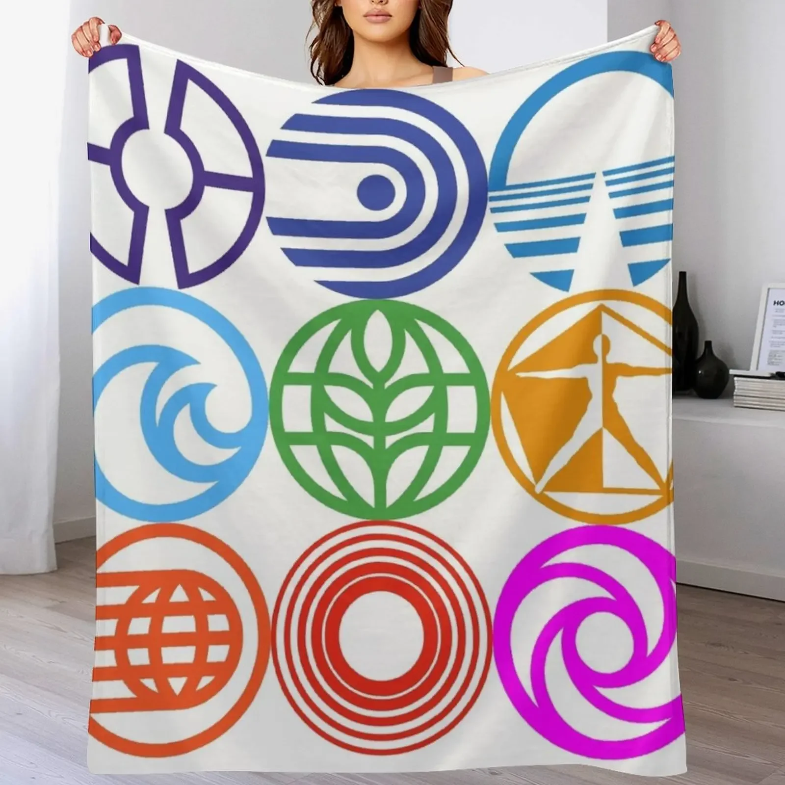 

Retro Epcot Logos Throw Blanket Giant Sofa Winter beds Luxury St Beautifuls Blankets
