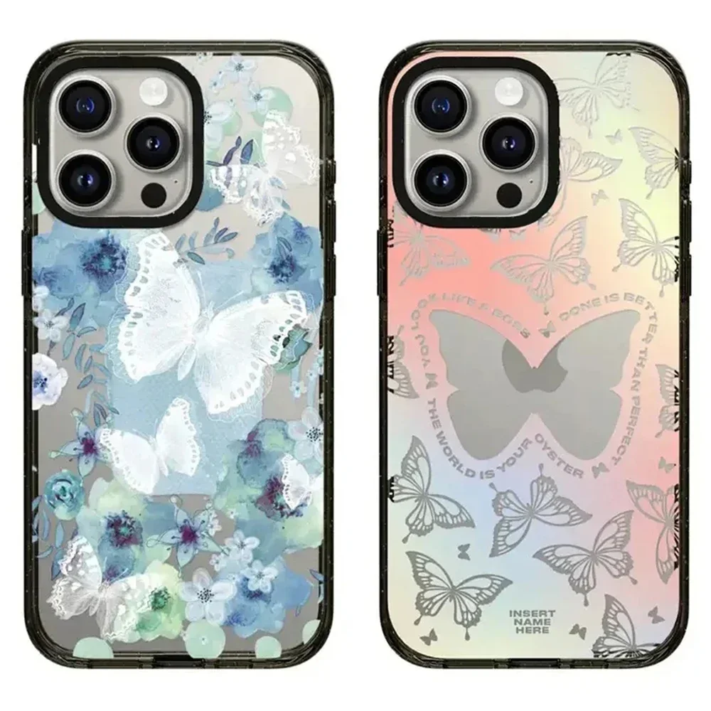 

2.5 Acrylic Colorful Butterfly Pattern iPhone 12 13 14 15 Pro Max Protective Case