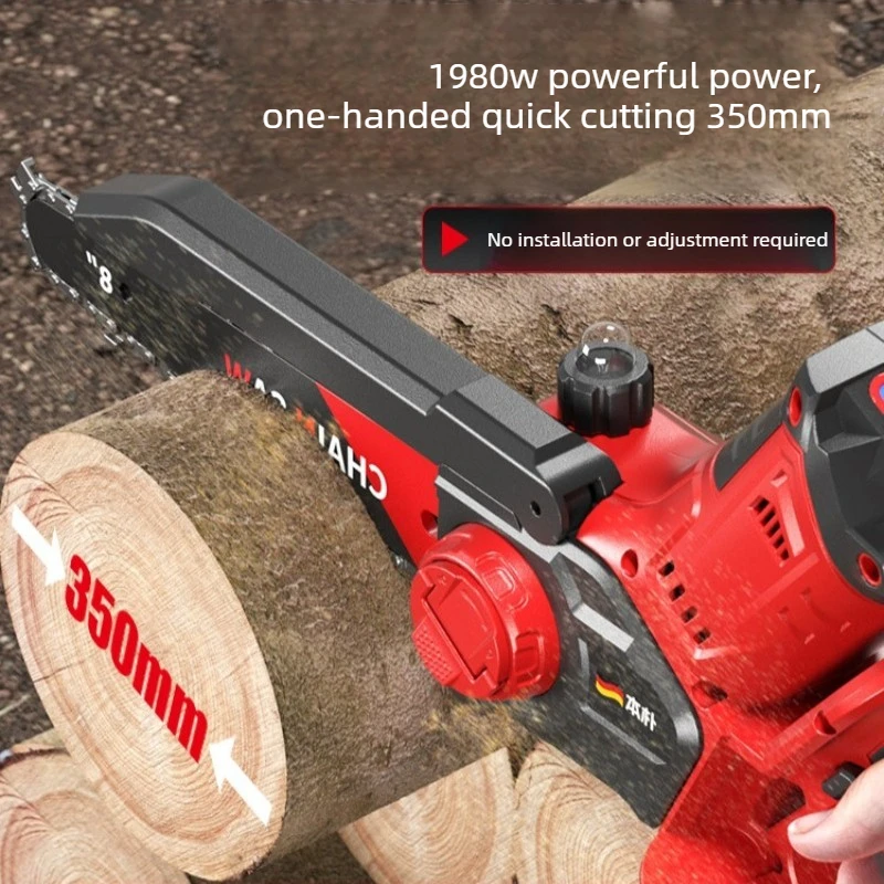 High Speed Brushless Lithium Battery Powered Portable Outdoor Logging Saw for Home Use