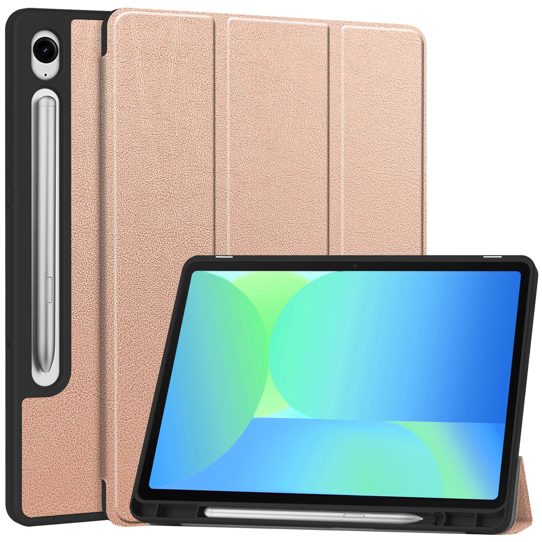 

Кожаный чехол для Samsung Galaxy Tab S10 FE/S9FE (модель Sm-x510/x520/x526b/x516) Планшеты Тройной чехол из ТПУ с слотом для ручки