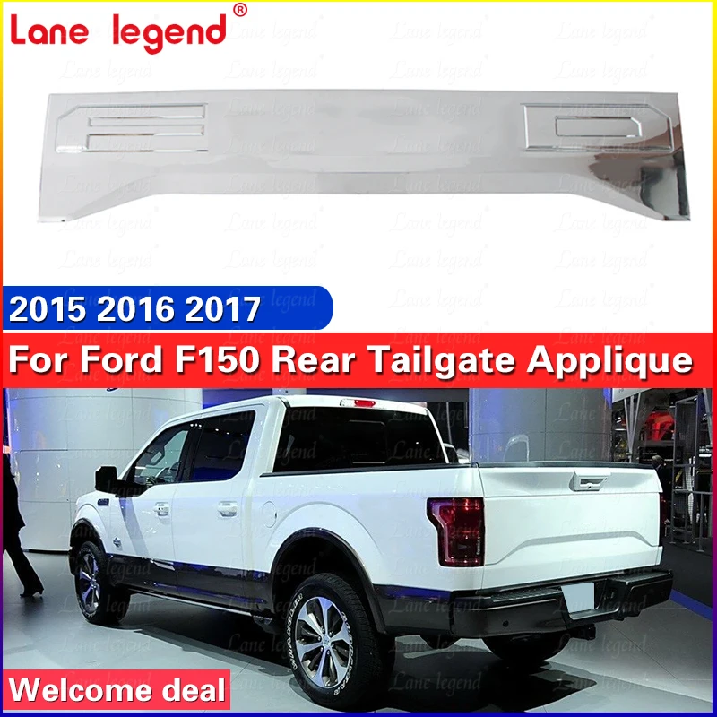 Couvercle de panneau de garniture de applique de hayon arrière chromé de haute qualité adapté pour F150 2015 2016 2017 ABS lisse à peindre