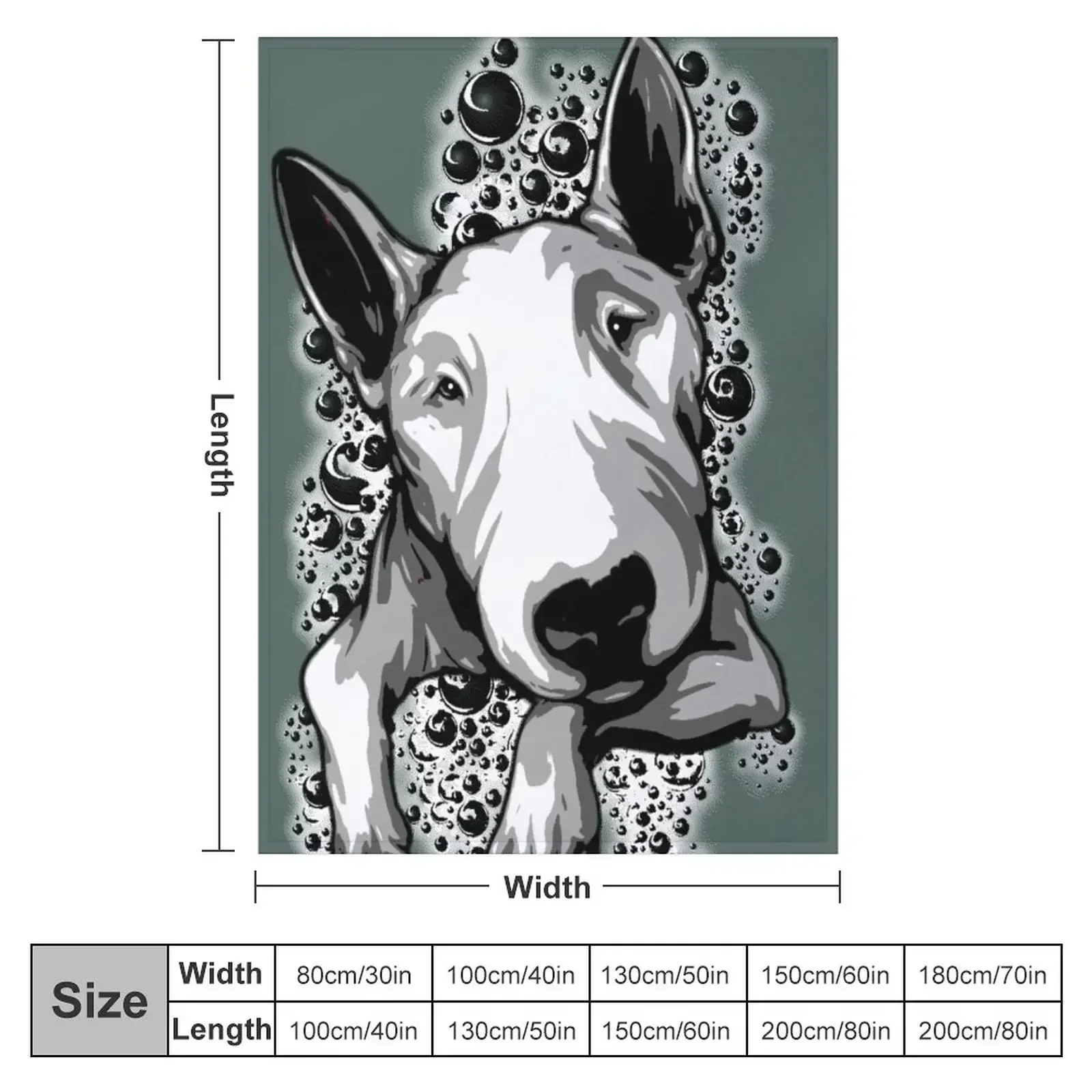 Bull Terrier Bubbles Throw Blanket Travel valentine gift ideas funny gift wednesday Blankets