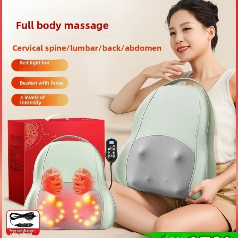 

Mother's Day Gifts Back Massager with Heat Neck Shoulder With Tapping 3D Kneading Massage Pillow for Body Leg Birthday for Women