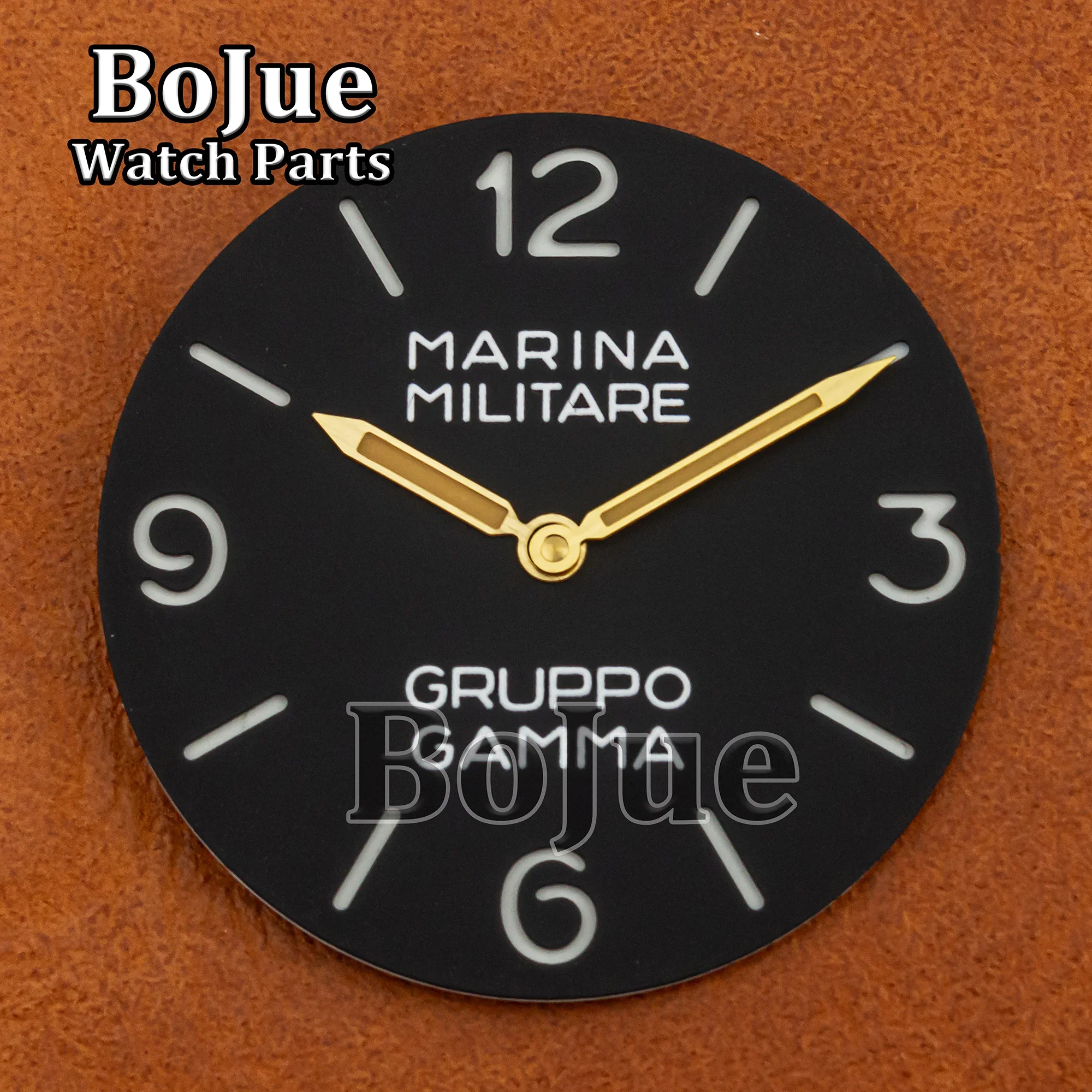 39mm quadrante dell'orologio lancette luminose per PAM 6152 6154 custodia ETA6497/ST3600 movimento manuale accessori quadrante luminoso verde sostituire