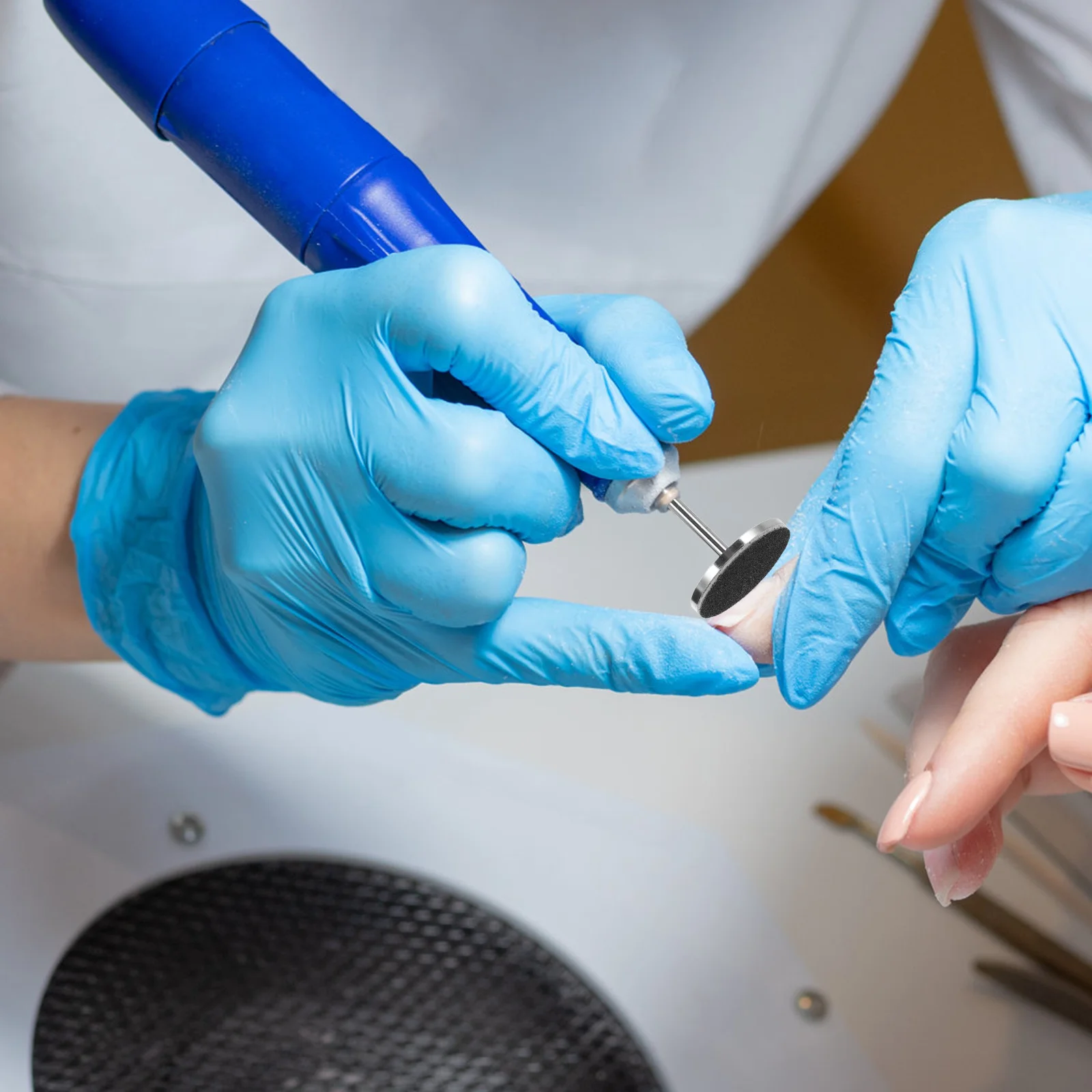 60 pezzi set di dischi abrasivi per unghie punte di carta vetrata a grana fine per trapano per unghie pedicure lucidatura rimozione calli accessori per strumenti per manicure