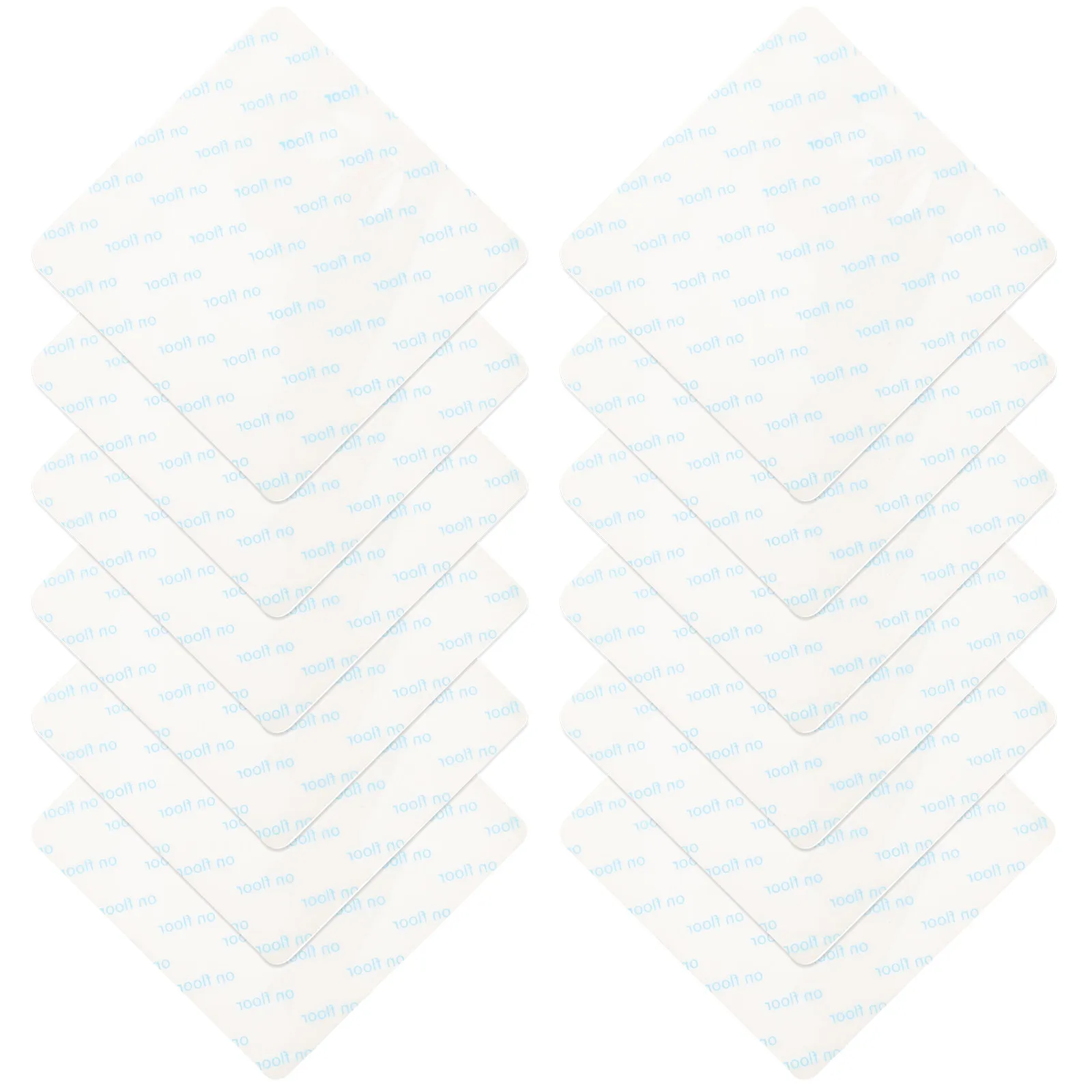 12Pcs Non Slip Carpet Tape Rug Stickers Strong Adhesive Rug Pad for Tile Hardwood Laminate Marble Floor Fixing