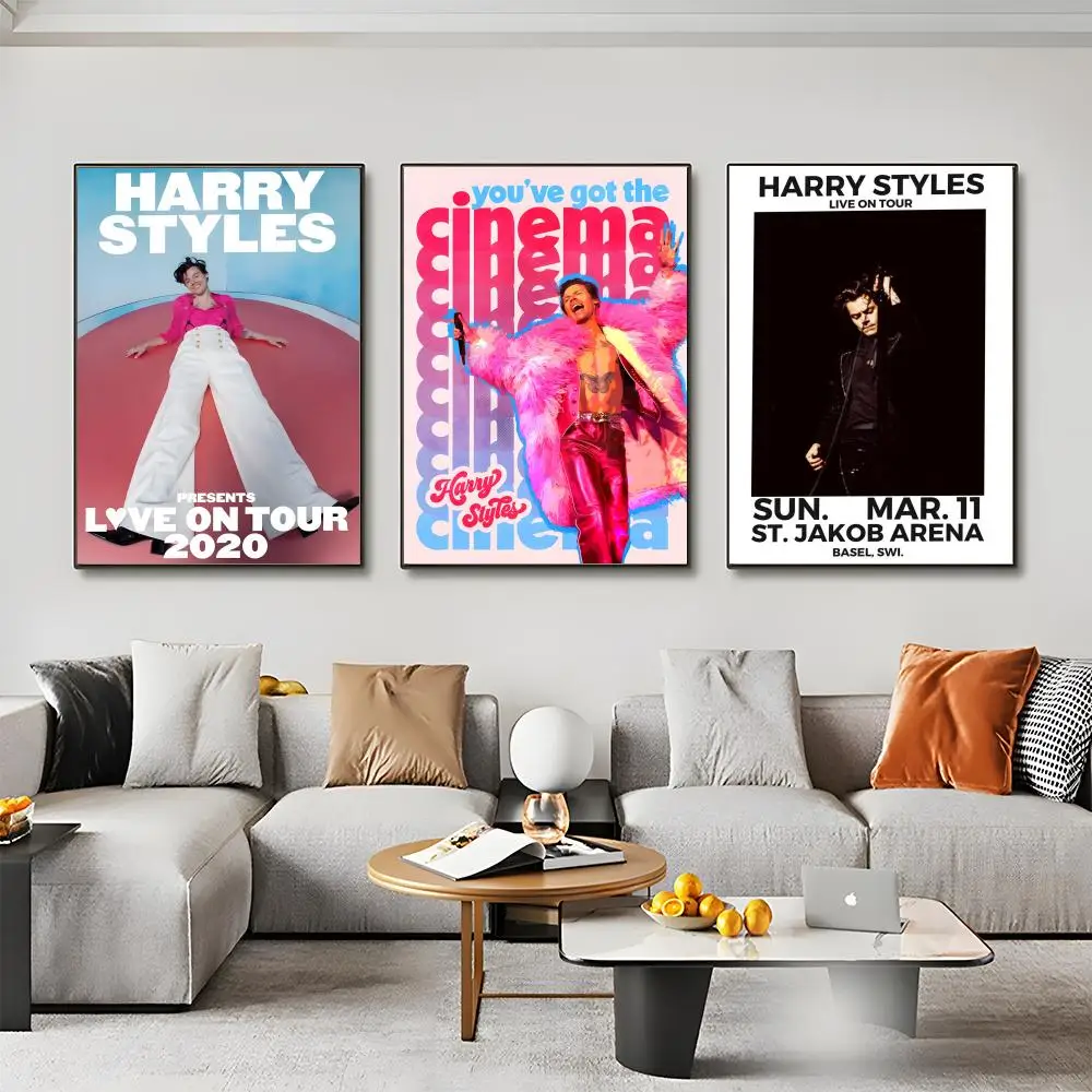 Famous Singer H-Harry S-Styles Poster Room Wall Art Decor Waterproof Stickers For Home Bar Bedroom Decoration