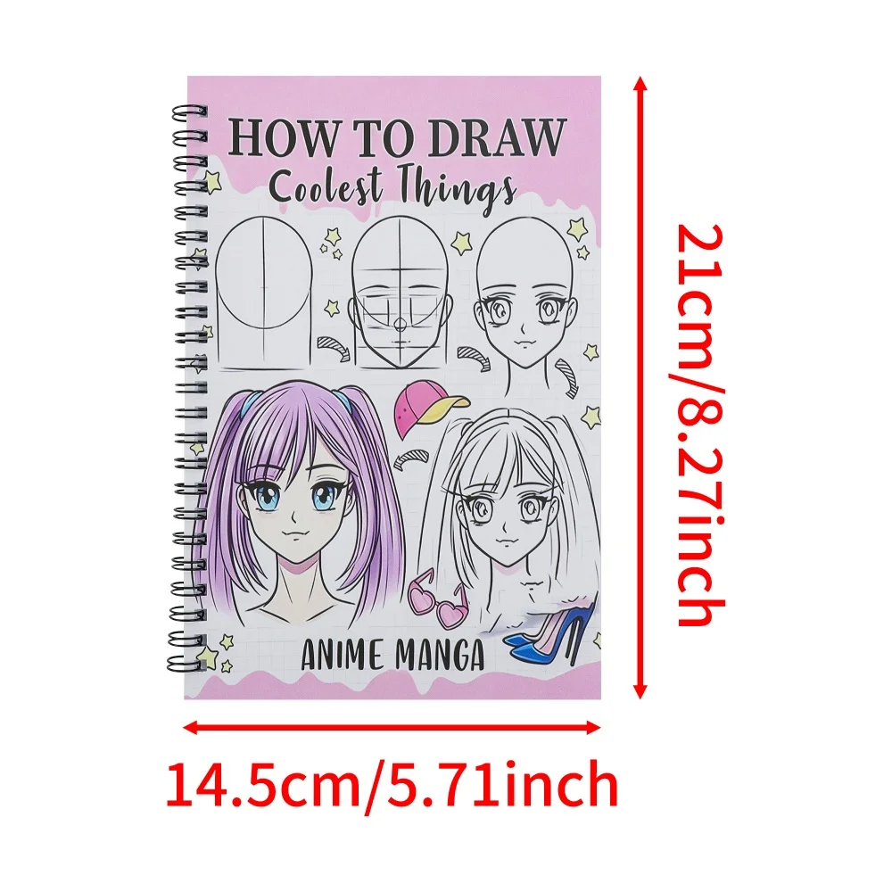 Anime Drawing Tutorial Book for Beginners, Human Body Structure & Dynamics, Hand-drawn Copying, Journal Doodling, Must-have for