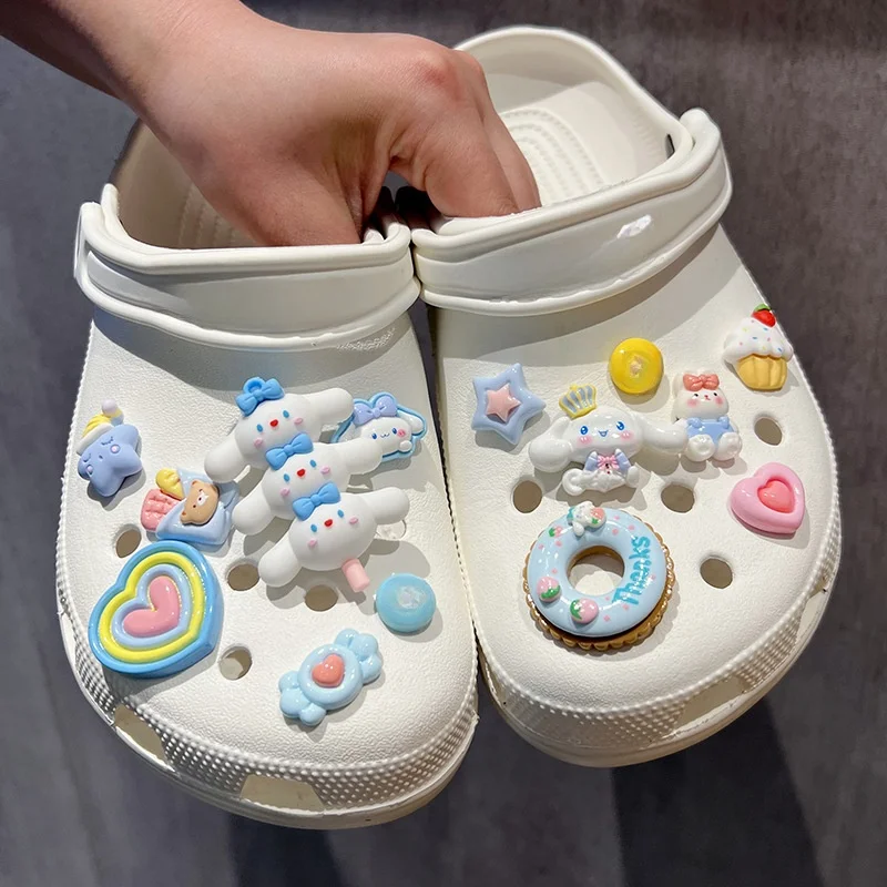 Miniso Set Cute Cartoon Sanrio 3D Big Eared Dog Charm Shoe Accessories Diy Hole Shoe Flower Detachable Shoe Buckle Party Gift image 4