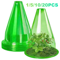 Plastic Small Plant Protector Increase The Survival Rate of Seedlings Transparent Bell Jar Cloches Animal Proof Plant Bell Cover