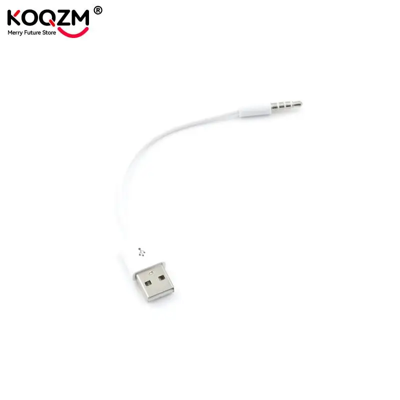 3.5mm Jack AUX To USB 2.0 Charger Data Sync Audio Adapter Cable For Apple IPod Shuffle 3rd 4th 5th 6th Gen MP3 MP4 Player Cord