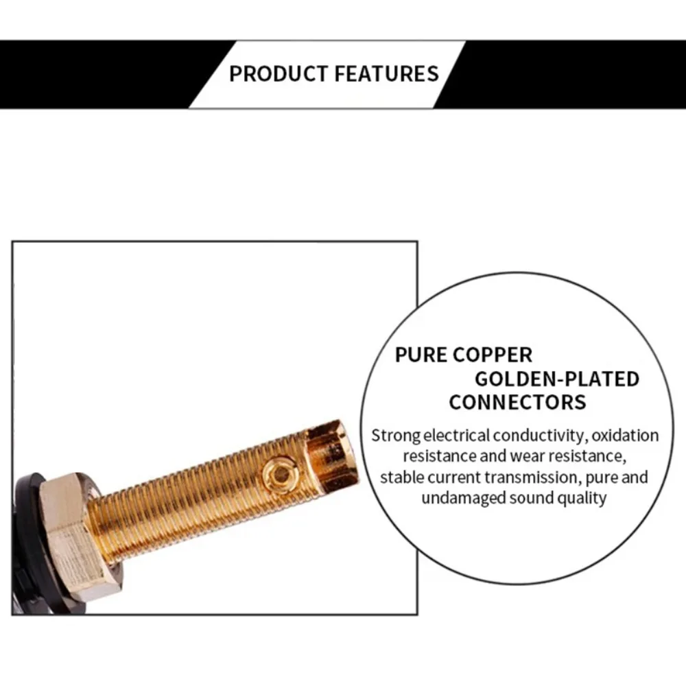 4Pcs Gold Plated Pure Copper Binding Post No Welding Speaker Terminal for 4mm Banana Plug Amplifier
