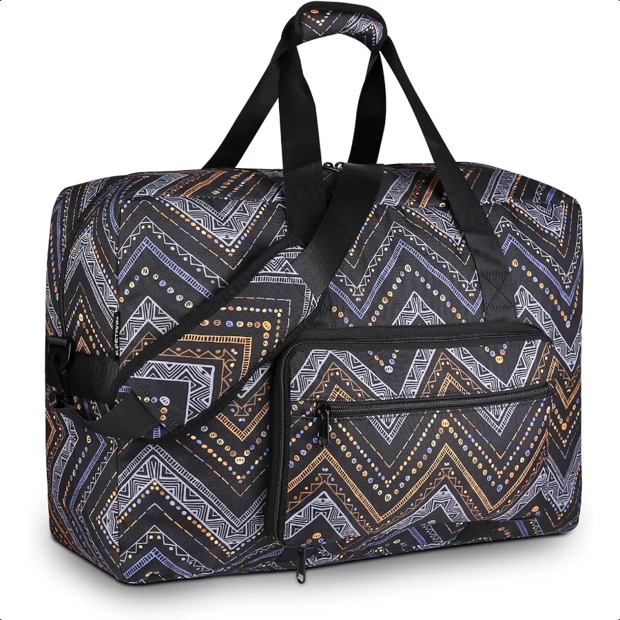 

Weekender Bag Carry On Travel Duffle Medium Overnight Bag for Women Wavy Stripes