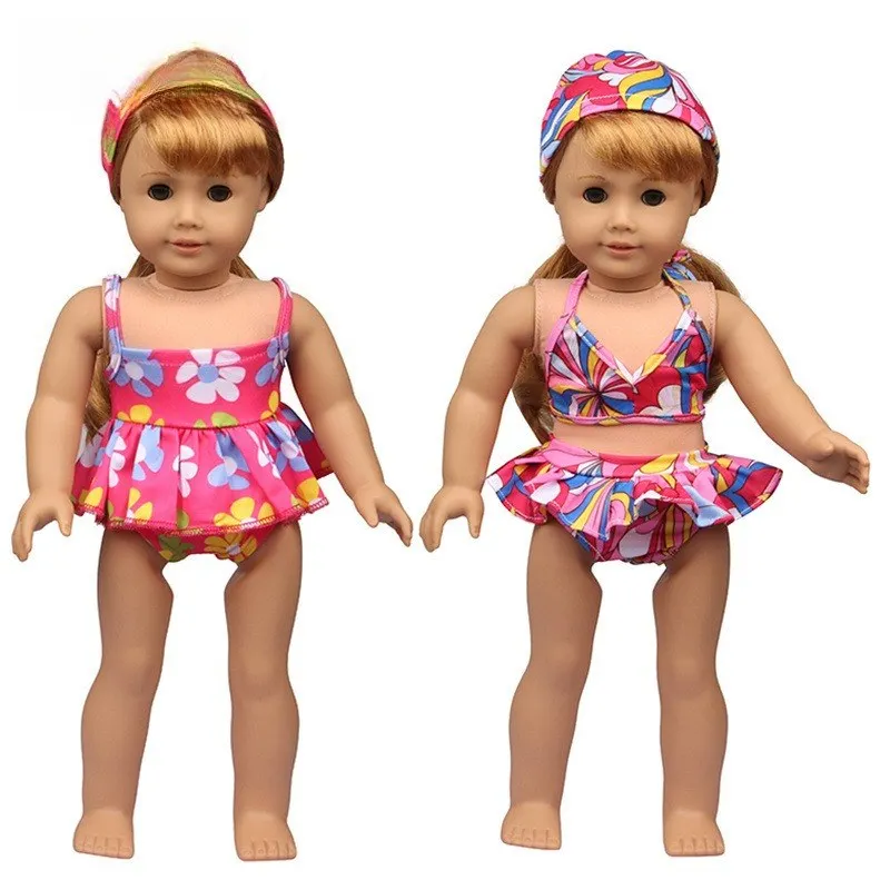 Accessoires de vêtements de poupée bjd de 18 pouces, ensemble de maillot de bain d'été pour poupée reborn