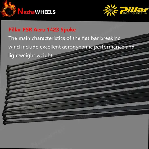 12Pcs/Lot Pillar PSR AERO 1423 Aero Spokes Bike Spokes Straight Pull Flat Spokes Racing Spoke Bicycle Spokes Knitting Needles