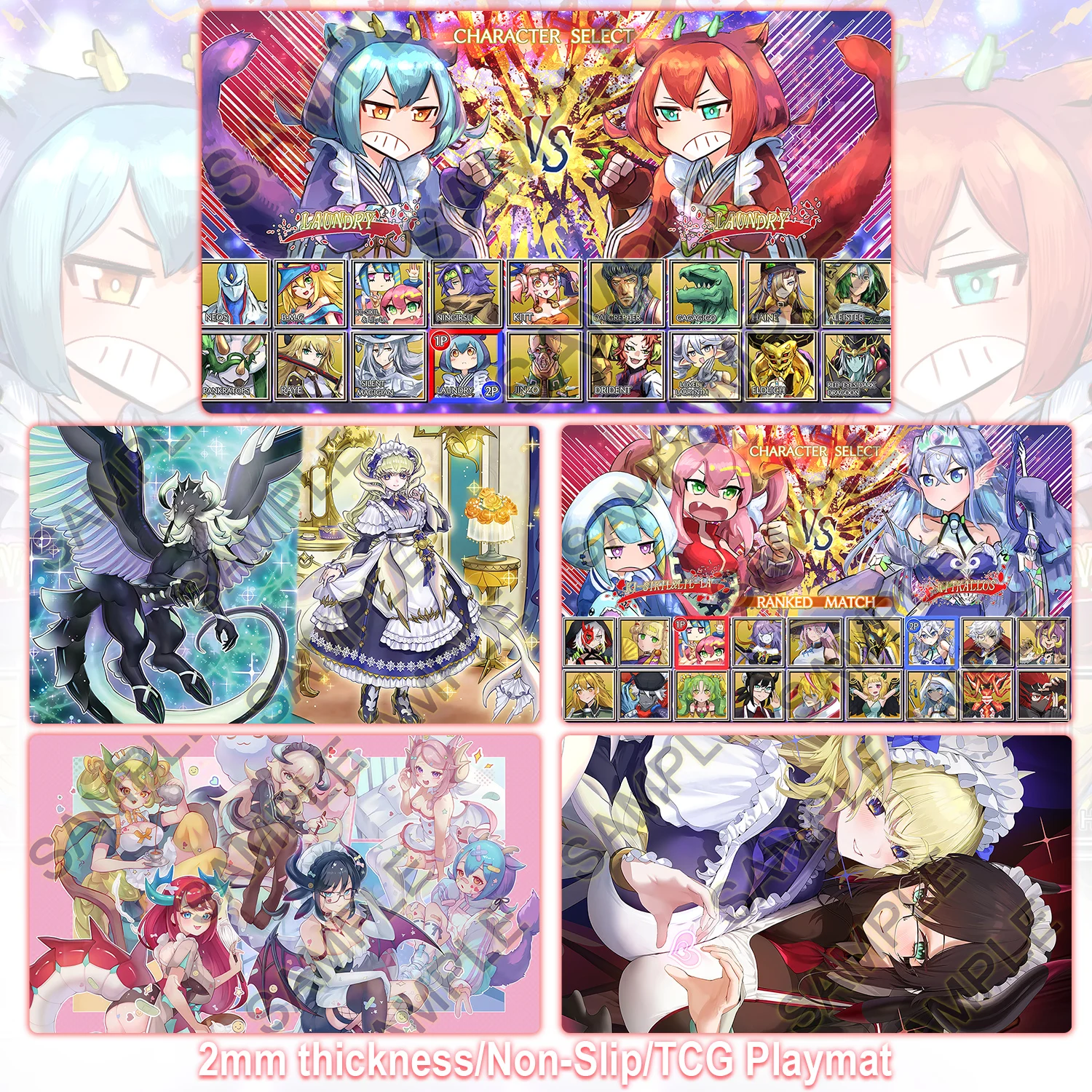 

YuGiOh Laundry Dragonmaid Playmat Dragonmaid Lorpar‎ TCG CCG Mat Tearlaments Pad ドラゴンメイド・ラティス Trading Card Game Mat Mousepad Bag