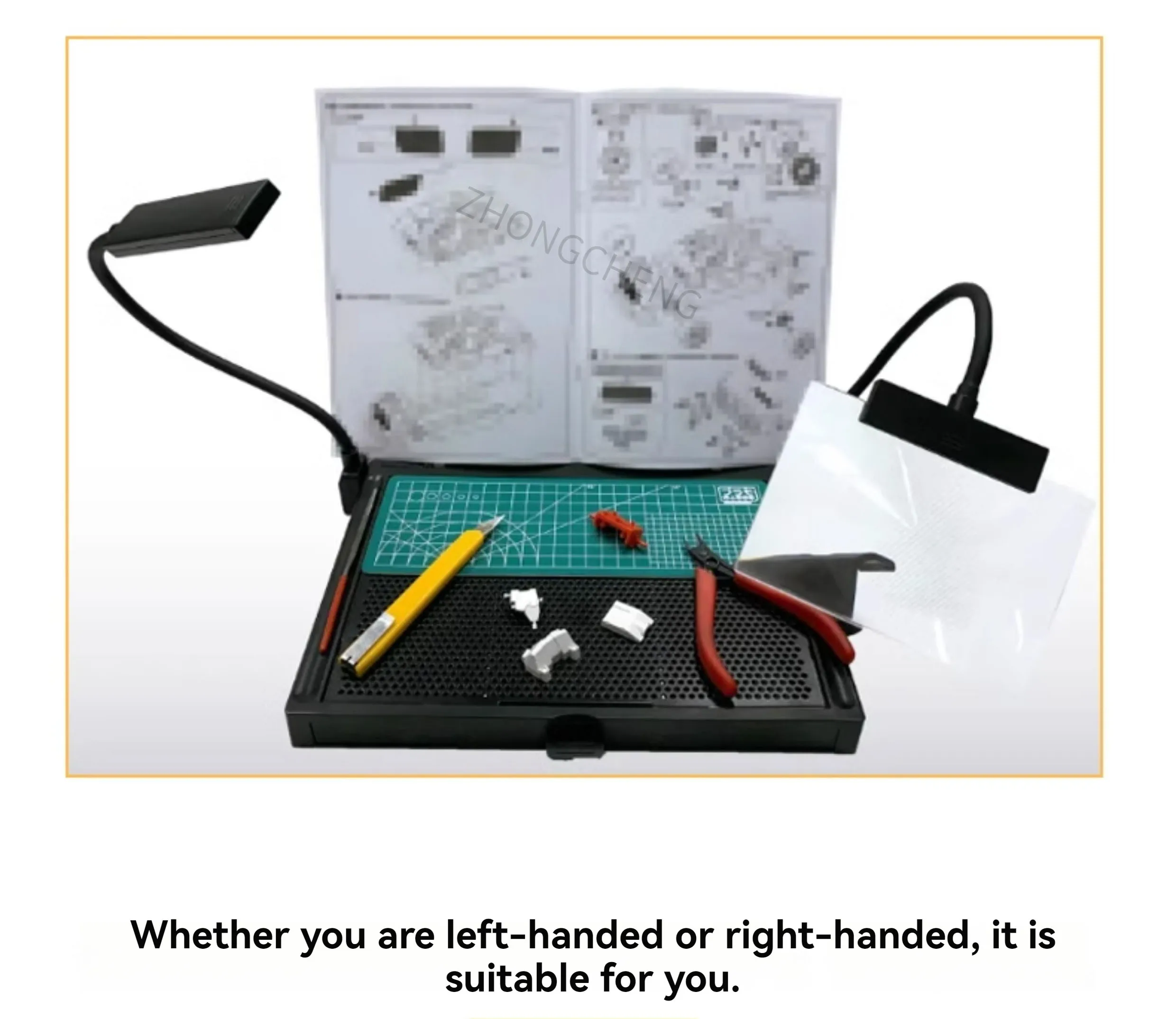 PMKJ018 model making workbench LED light magnifying glass cutting and polishing dust removal element group