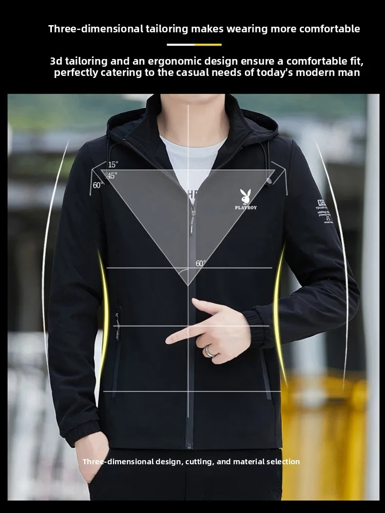 Chaqueta Moderna para Hombre , Estilo Nuevo de Primavera y Otoño, Corte Ajustado, Informal, Deportiva, Abrigo ro, ...