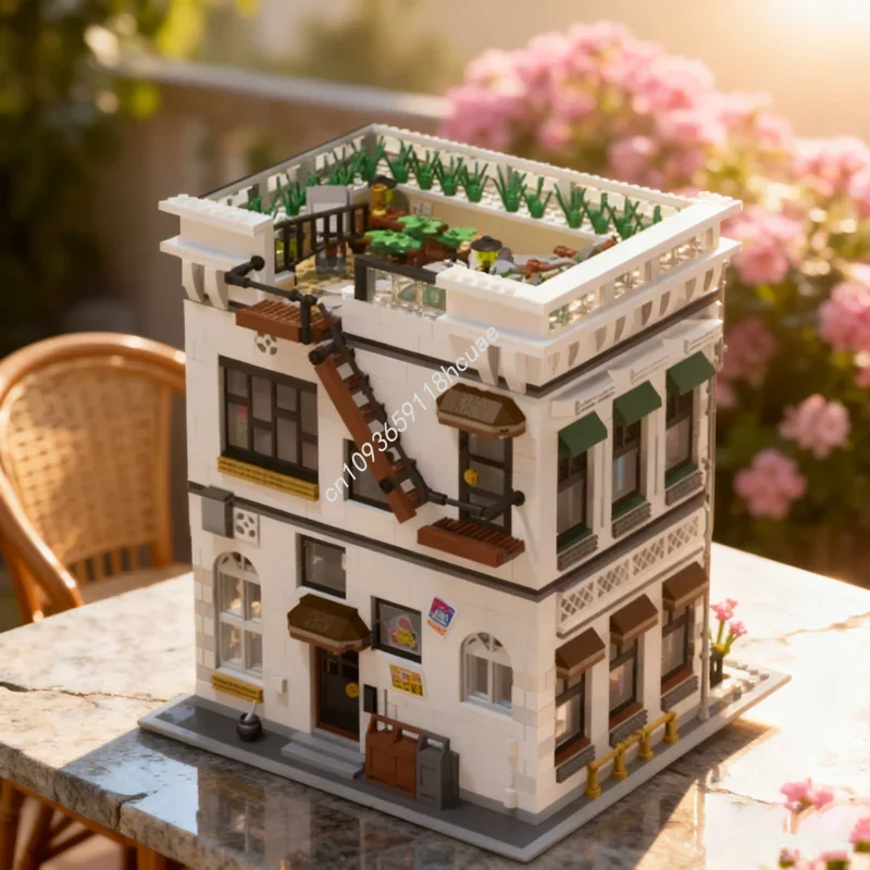 

3846 деталей MOC: Модульная модель «Ресторан морепродуктов: Летающий лобстер», конструктор для сборки, игрушка-конструктор, идея для подарка на Рождество, кирпичики для детей