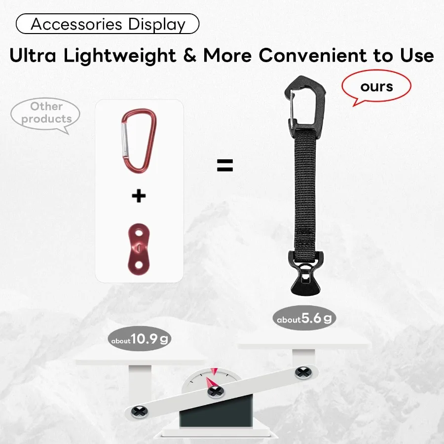 4 pacotes de cabos de barraca ultraleves com mosquetão de travamento, 2mm, 100% nylon, cordas para barraca de acampamento ao ar livre, escalada de lona