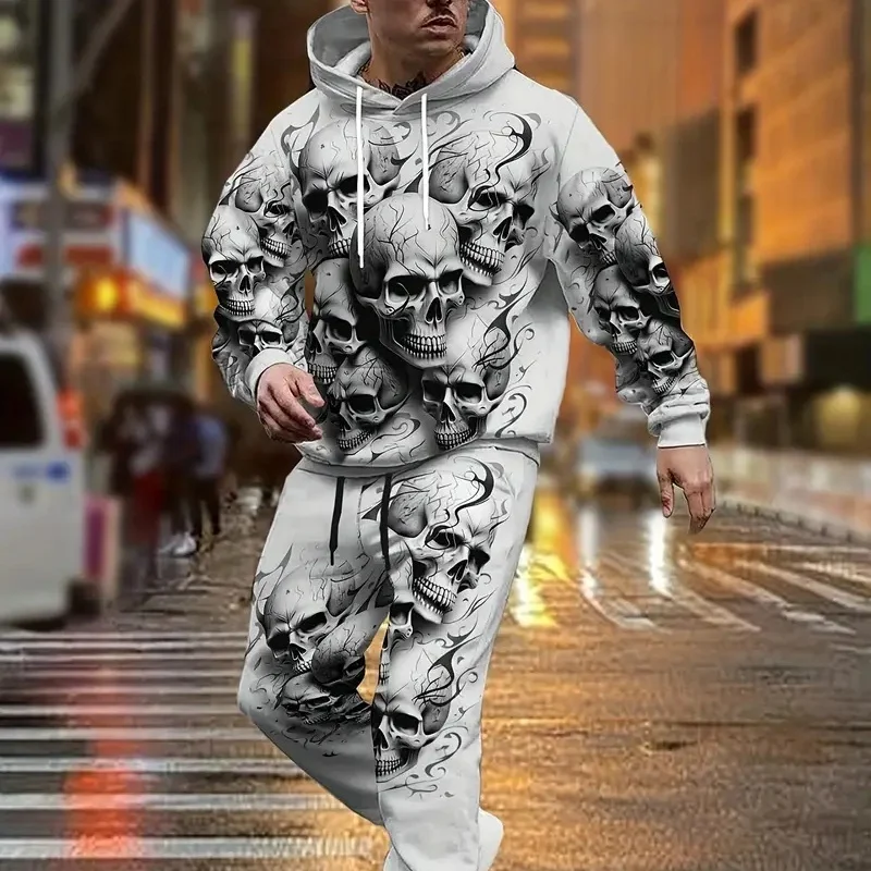 2025 Spring and Autumn 3D Printed Sweatshirt Set 2025 O-neck Drawstring Waist Long Trousers Sports Leisurewear Set