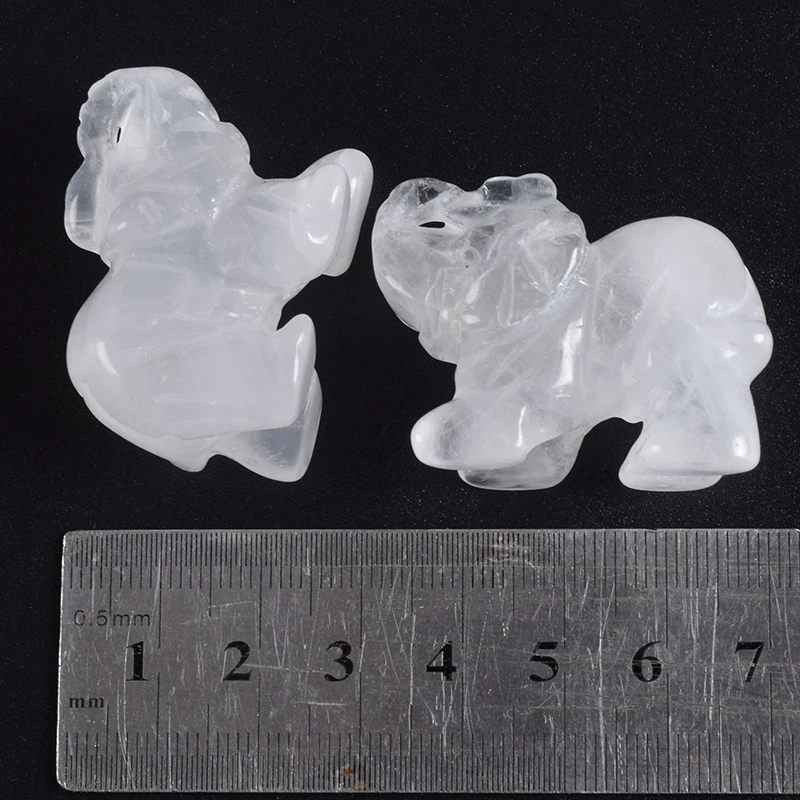 1.5in Mini Elephant Decoration Natural rock crystal Figurine Good Luck Ornaments Home Decor